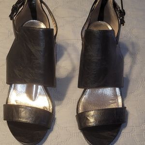 Black Strappy/Gladiator Wedge Sandal - Size 12W